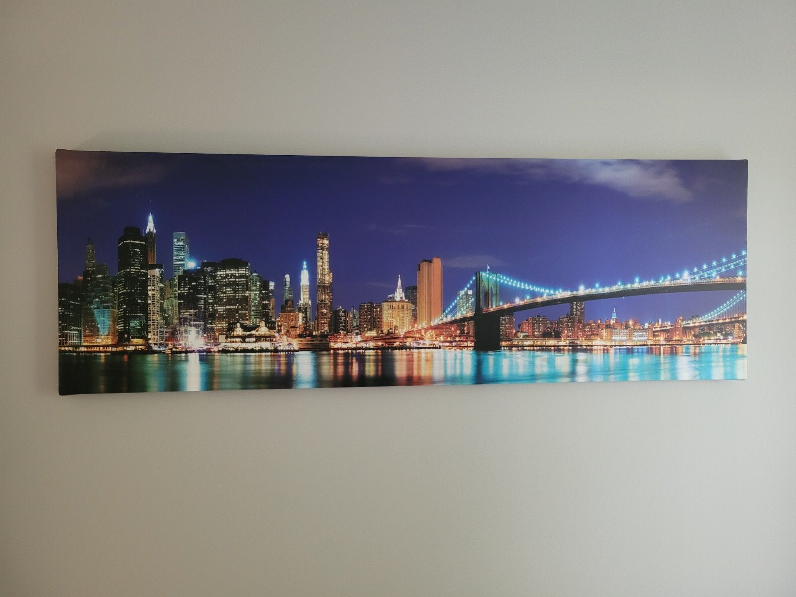 150 x50 Canvas schilderij New York skyline met Brooklyn Brid, Ophalen, 50 – 75, Gebruikt, 125 cm of meer