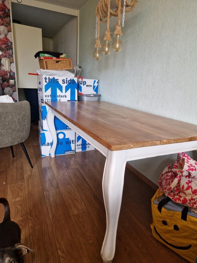 Landelijke eettafel (179x89,5x80 cm) - Hoogeveen, Huis en Inrichting, Tafels | Eettafels, Gebruikt, Vier personen, Rechthoekig