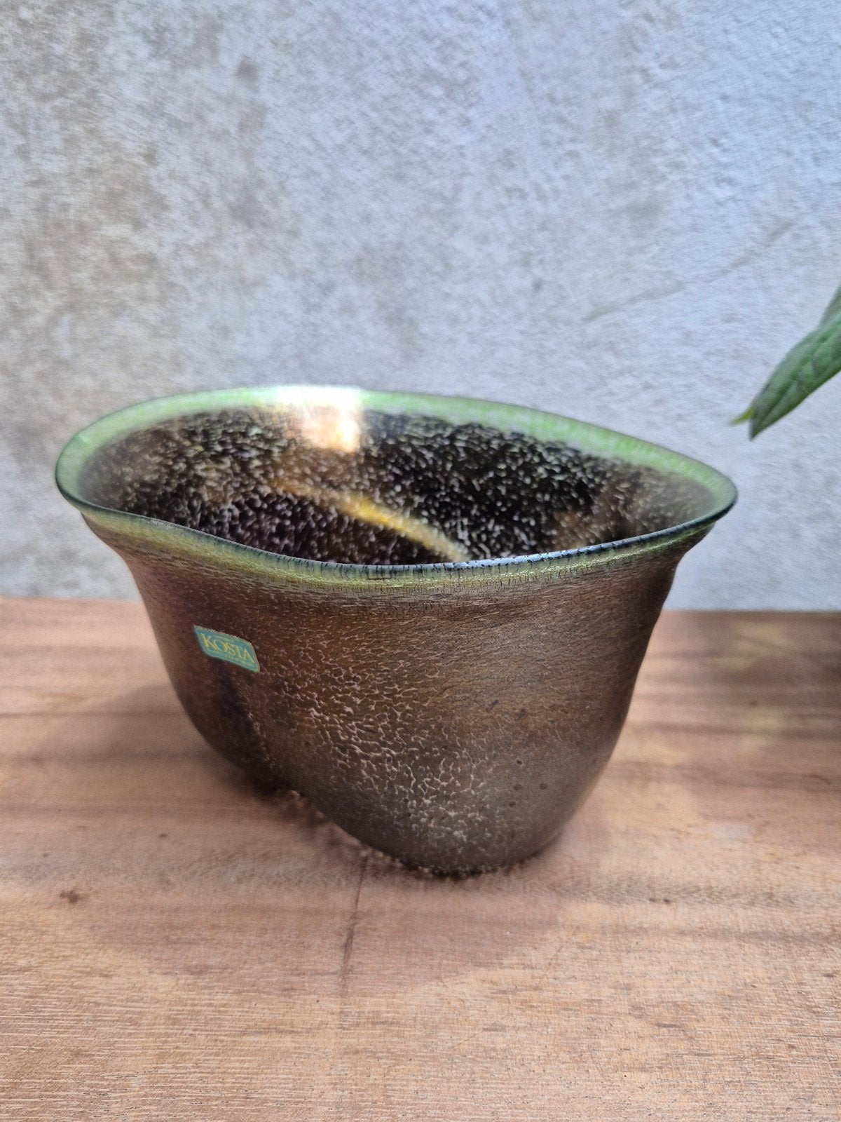 Vintage glazen schaal van Kosta Boda Bertil Vallien, Ophalen of Verzenden, Vaas, Groen, Glas