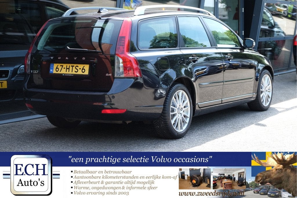 Volvo V50 2.4i 170 pk Aut. Edition II, Leer, 17 inch, Xenon, Gebruikt, Automatische klimaatregeling, Zwart, 2435 cc