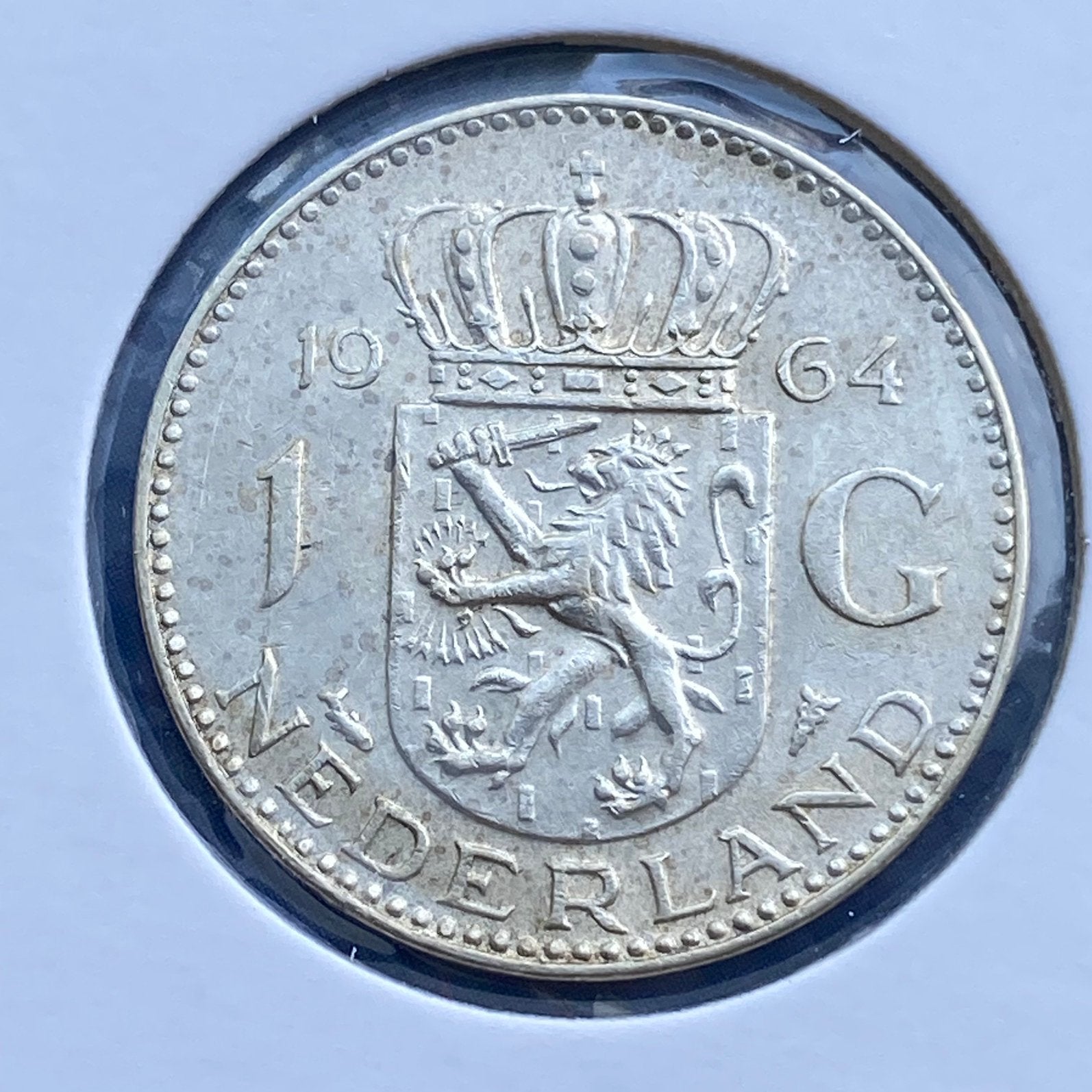 1 Gulden Zilver uit 1964 van Juliana, 1 gulden, Koningin Juliana, Verzenden, Zilver