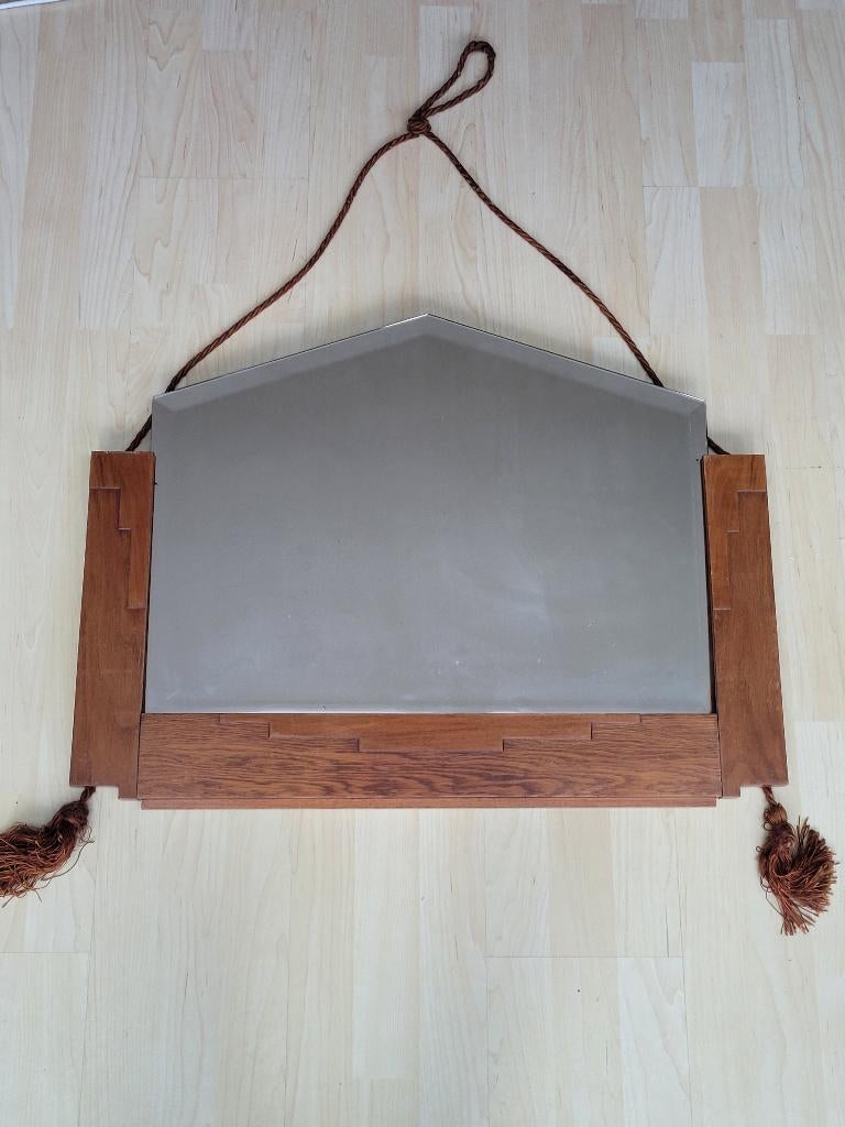 Spiegel Amsterdamse School Vintage, Antiek en Kunst, Antiek | Spiegels, Ophalen, Rechthoekig, 50 tot 100 cm, Minder dan 100 cm