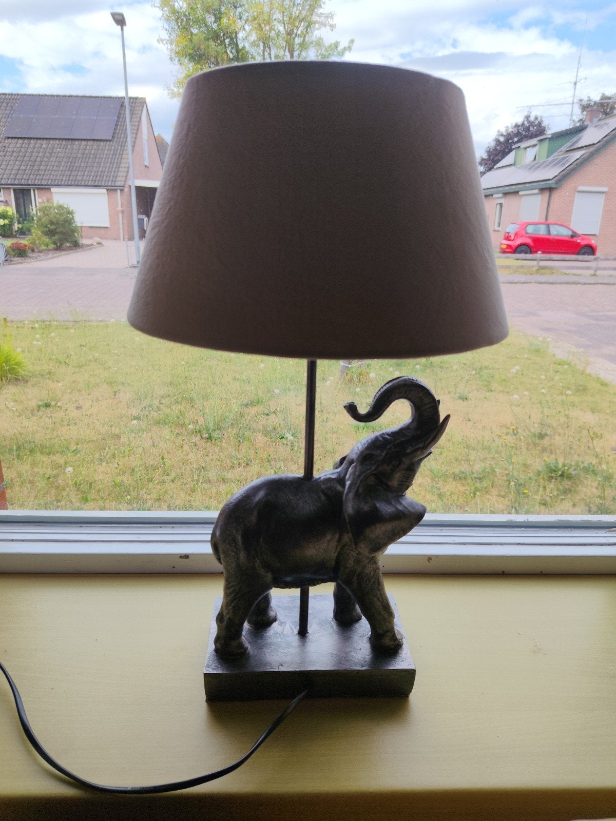 olifanten lamp, Huis en Inrichting, Lampen | Lampenkappen, Overige typen, Zwart, Ophalen of Verzenden, Zo goed als nieuw