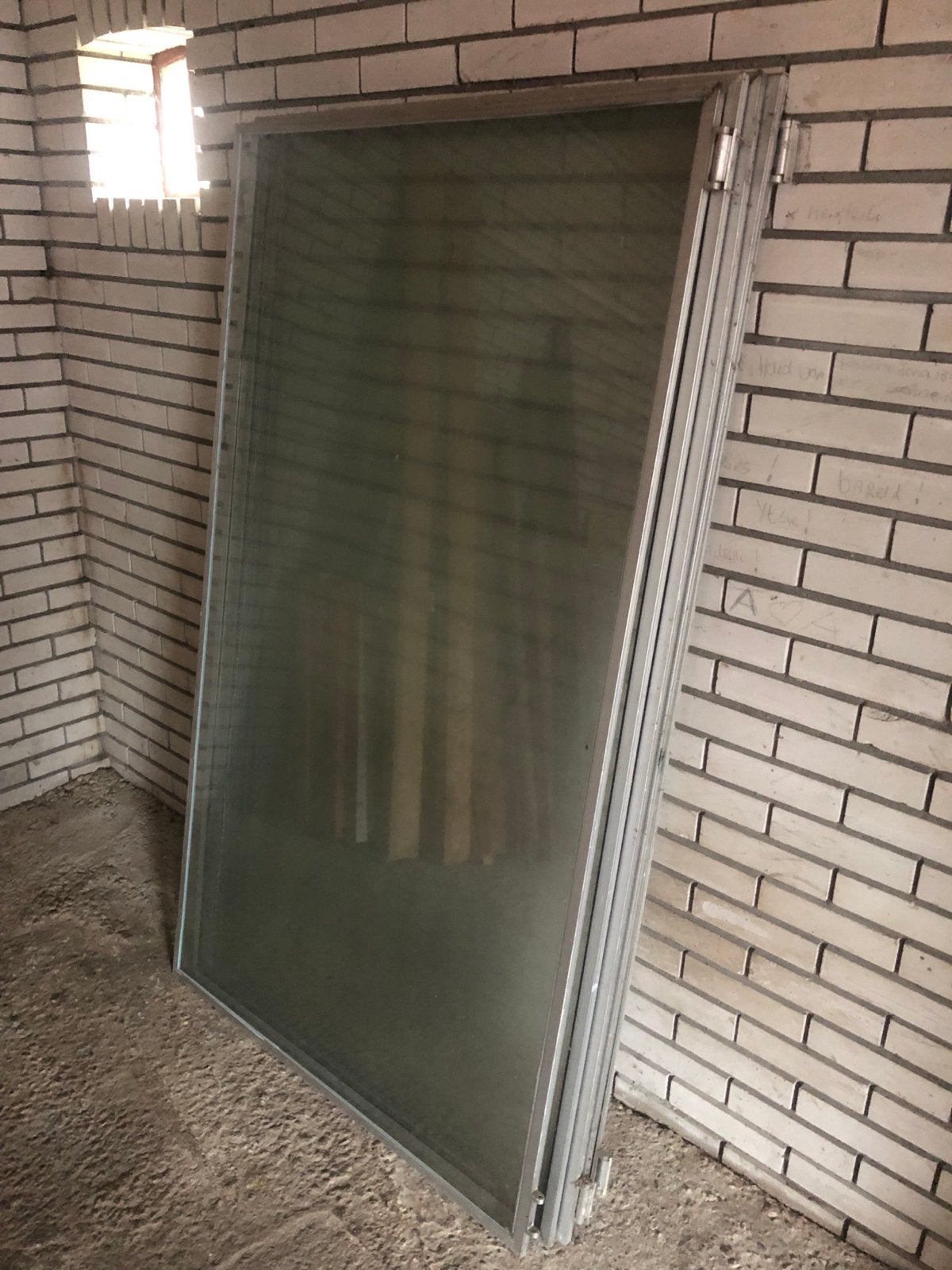 Grote glasplaat met aluminium frame, Doe-het-zelf en Verbouw, Gebruikt, 80 tot 120 cm, Glasplaat, 160 cm of meer