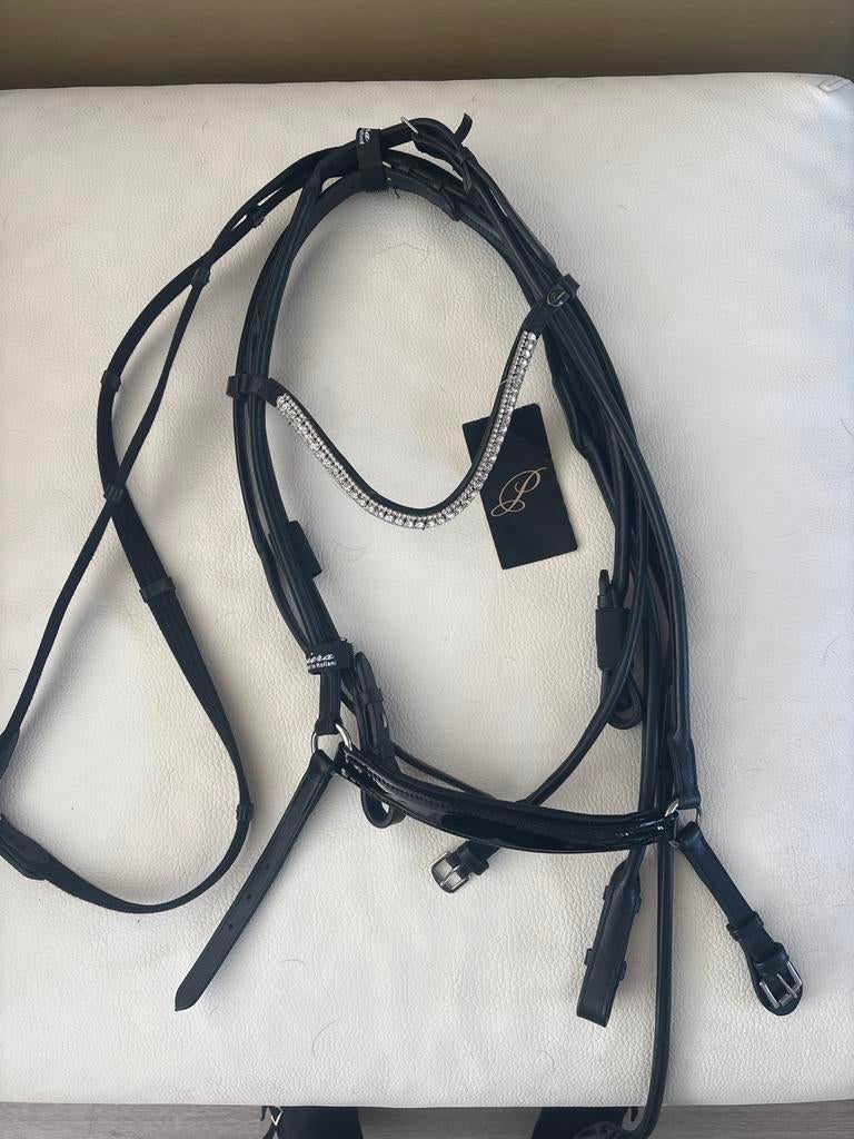 *Nieuw* rond genaaid hoofdstel met lage lakneusriem pony, Ophalen of Verzenden, Nieuw, Dressuur