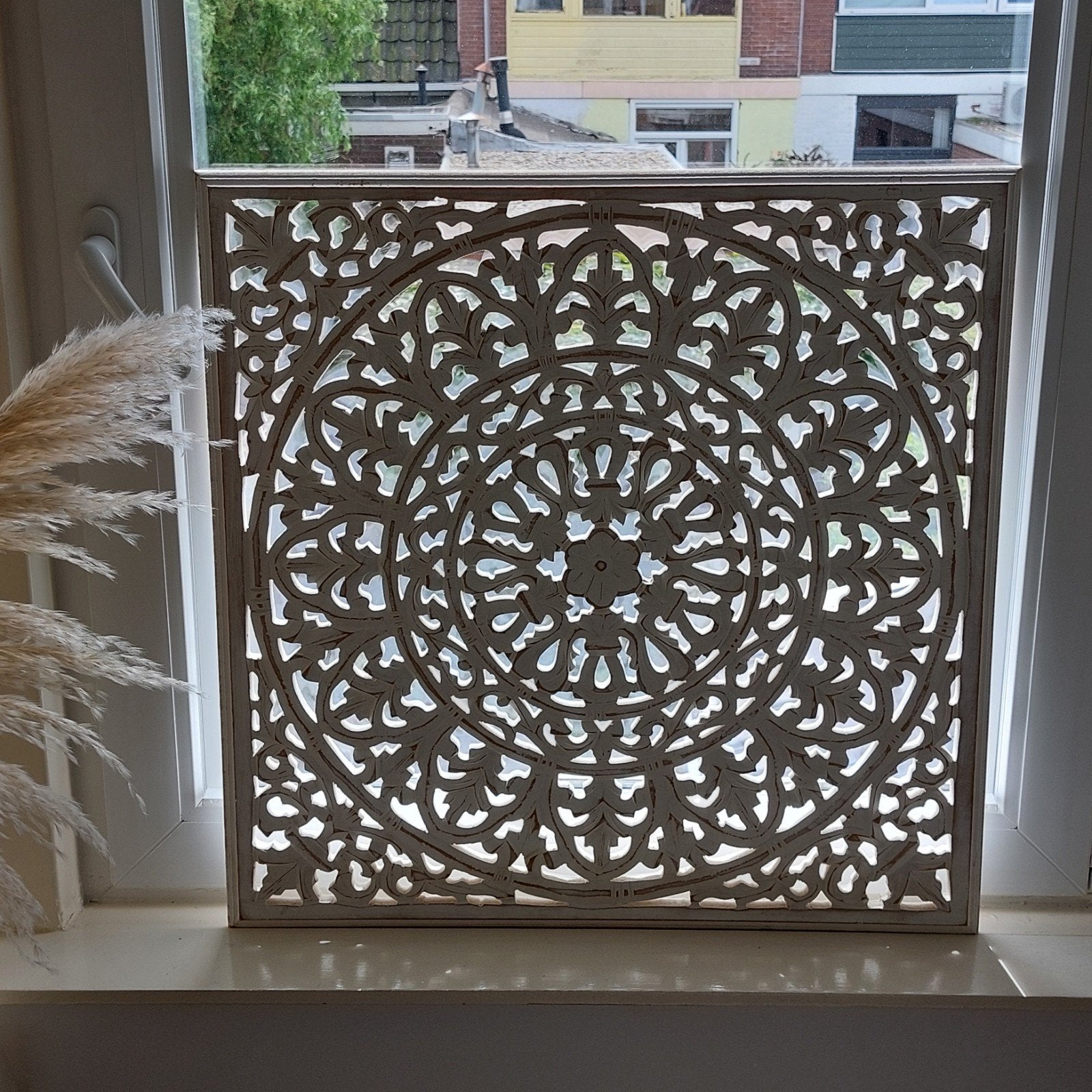 Twee decoratief houten panelen met mandala patroon, Ophalen, Hout, Boho, Zo goed als nieuw