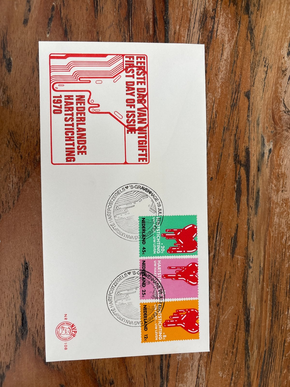 Eerste Dag Uitgifte Nederlandse Hartstichting 1970, Ophalen of Verzenden, Onbeschreven, Nederland