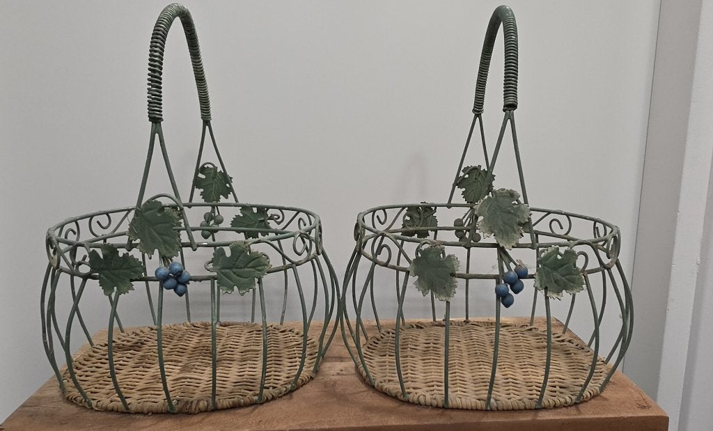 2 OUDE BROCANTE FRANSE MANDJES, Ophalen of Verzenden