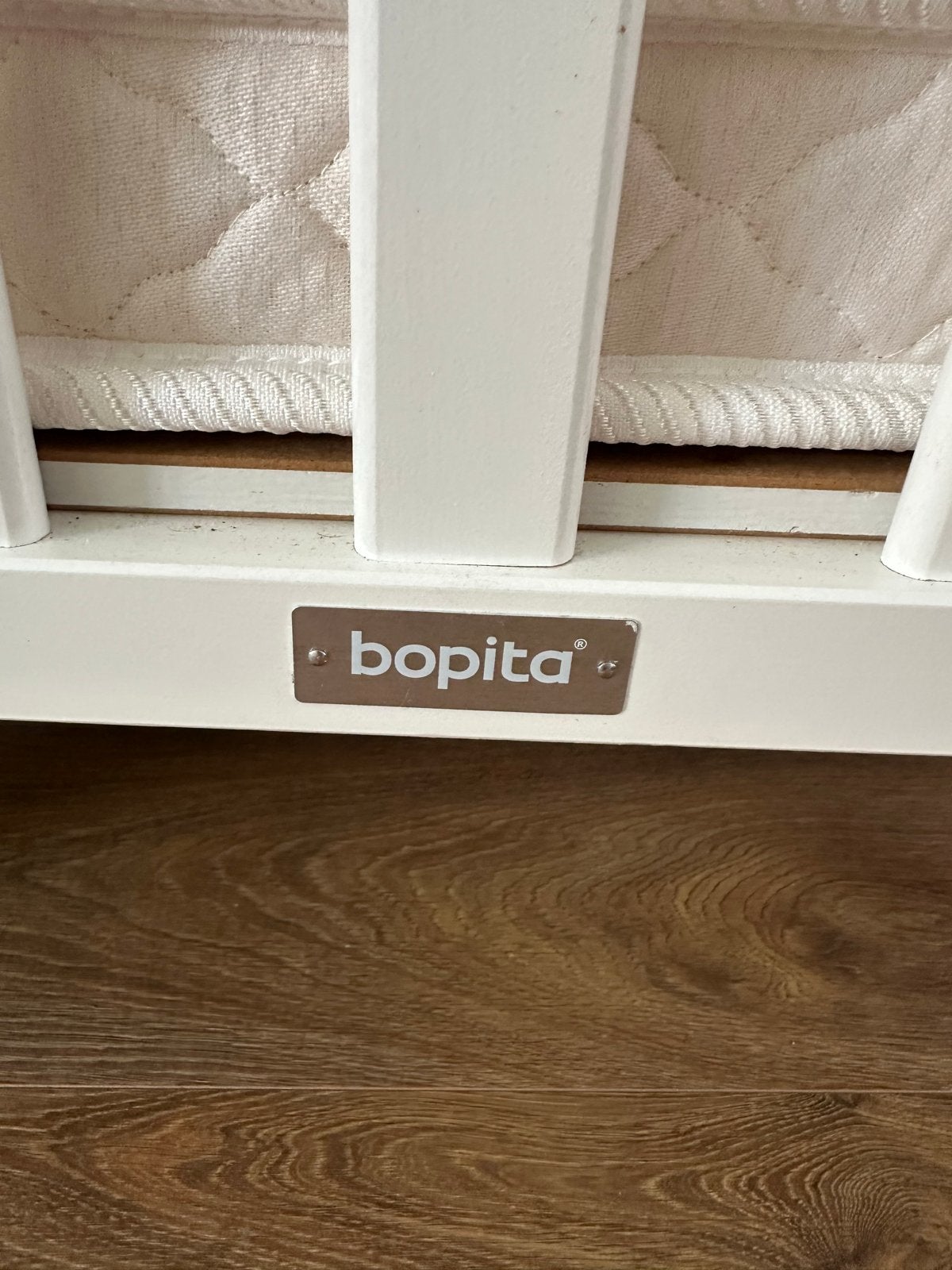 Bopita ledikant met matras - 81x101x87 cm, Ophalen, Gebruikt, 70 tot 85 cm, Minder dan 140 cm