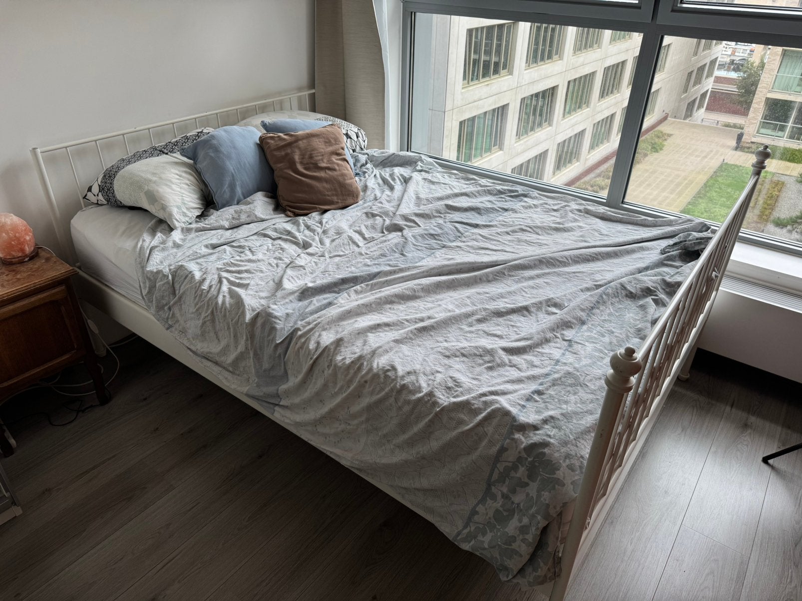 IKEA Leirvik bedframe, 1.40 m breed, incl lattenbodem, Ophalen, Wit, Tweepersoons, 140 cm