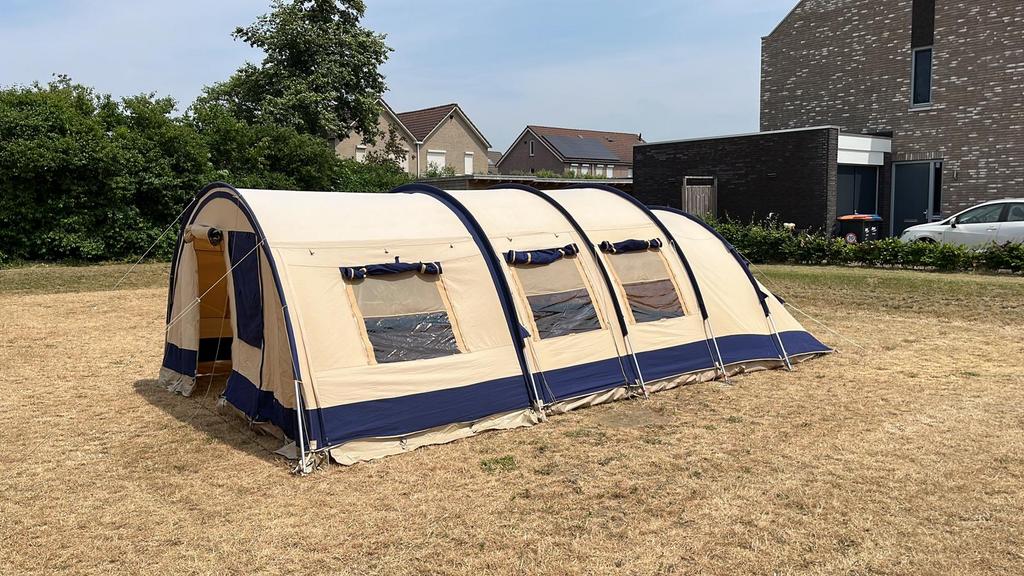 Vrijbuiter katoenen tunneltent 5-6 persoons, Caravans en Kamperen, Tenten, Ophalen, Zo goed als nieuw