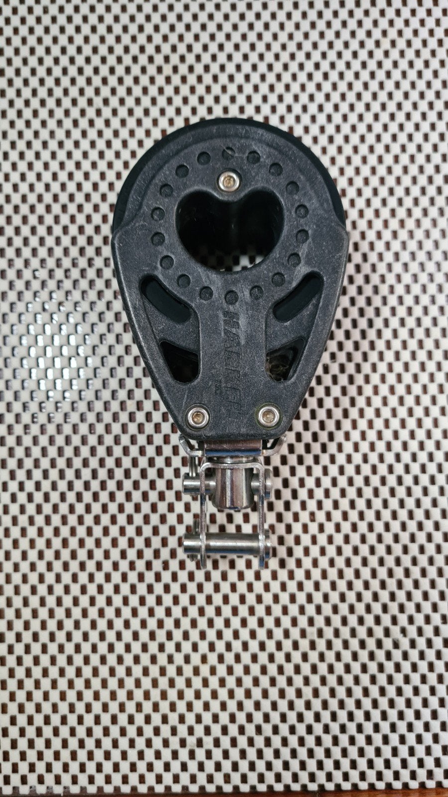 Harken 75C dubbel blok met U adapter, Watersport en Boten, Ophalen of Verzenden, Gebruikt, Lijn of Blok