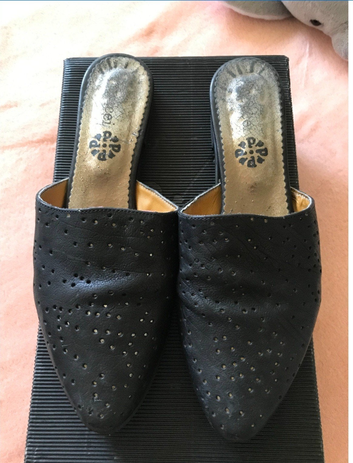 Handgemaakte Leren Slippers van Papucei, Kleding | Dames, Schoenen, Zwart, Zo goed als nieuw, Papucei, Sandalen of Muiltjes