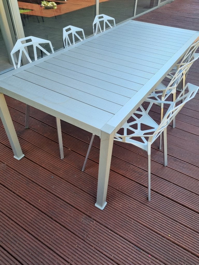Driade Thali aluminium tafel 210 x 90 cm, Tuin en Terras, Ophalen of Verzenden, Gebruikt, Rechthoekig, Aluminium