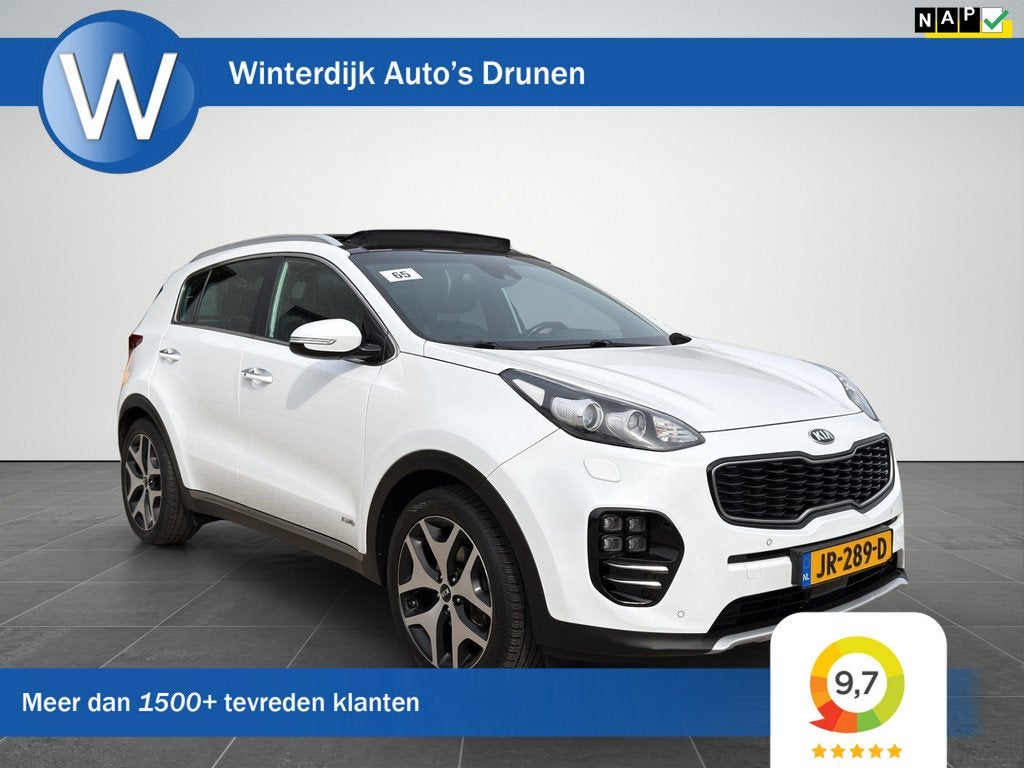 Kia Sportage 1.6 T-GDI 4WD GT-Line PlusLine Pano|DodeHoek|Ca, Gebruikt, 4 cilinders, Wit, Bedrijf