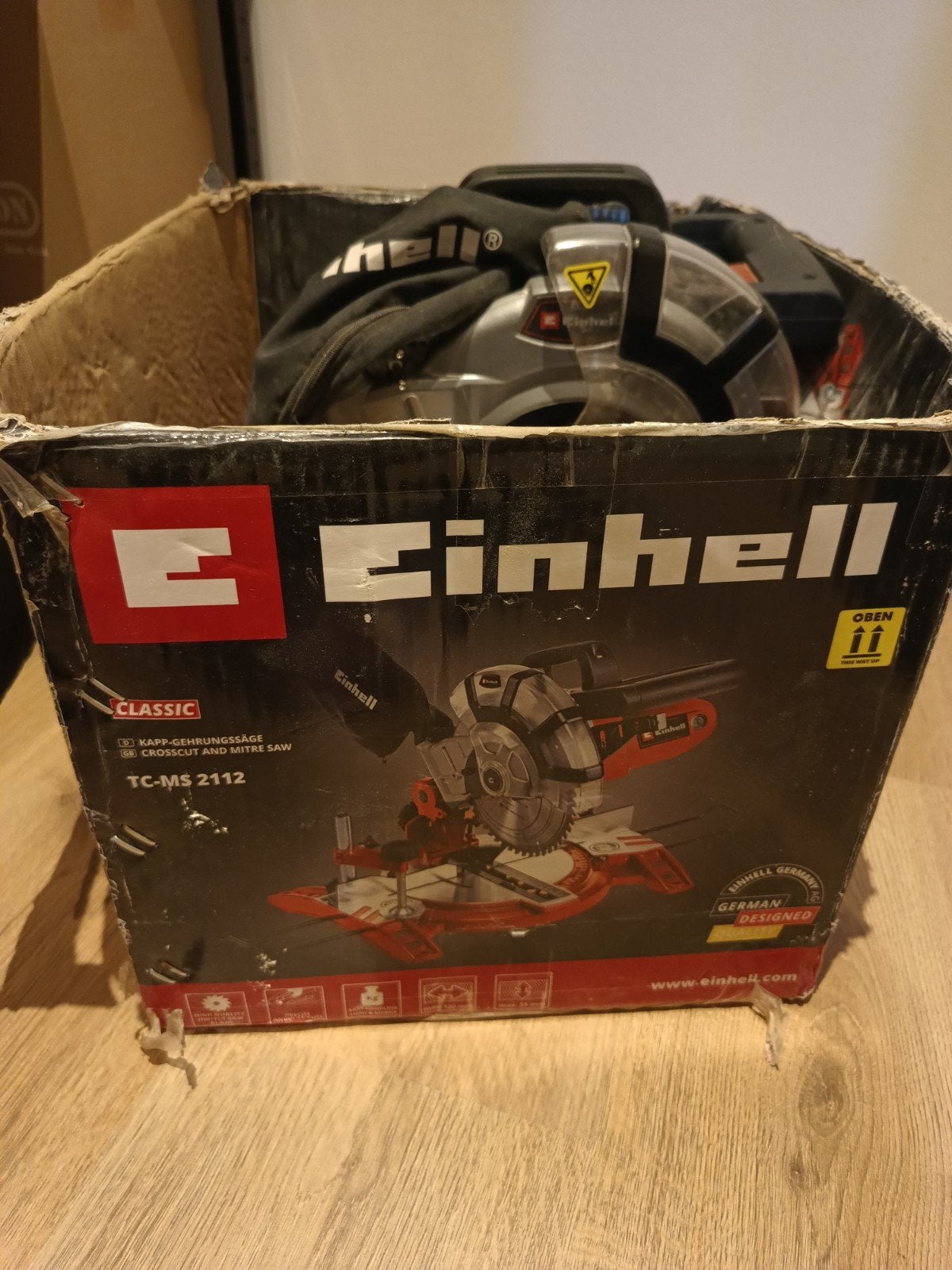 Einhell TC-MS 2112 Afkortzaag - chop saw, Ophalen, Zo goed als nieuw, Afkortzaag, 30 tot 70 mm