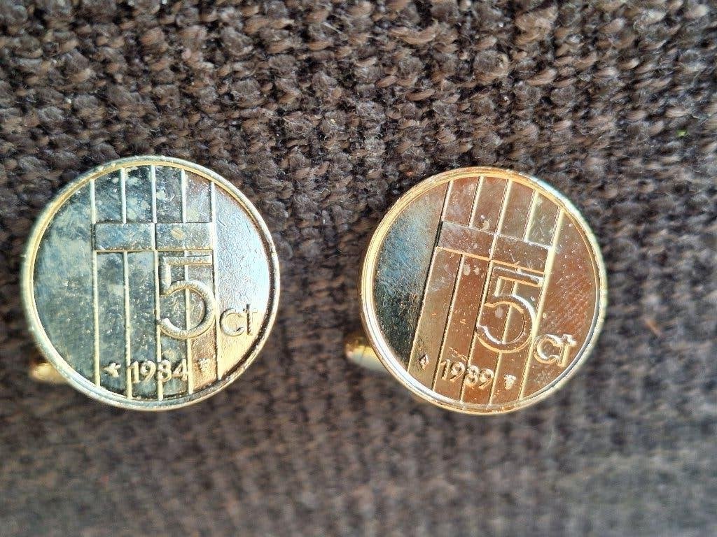 Manchetknoppen 1989 & 1994 5 cents, Ophalen of Verzenden, Nieuw, Overige materialen