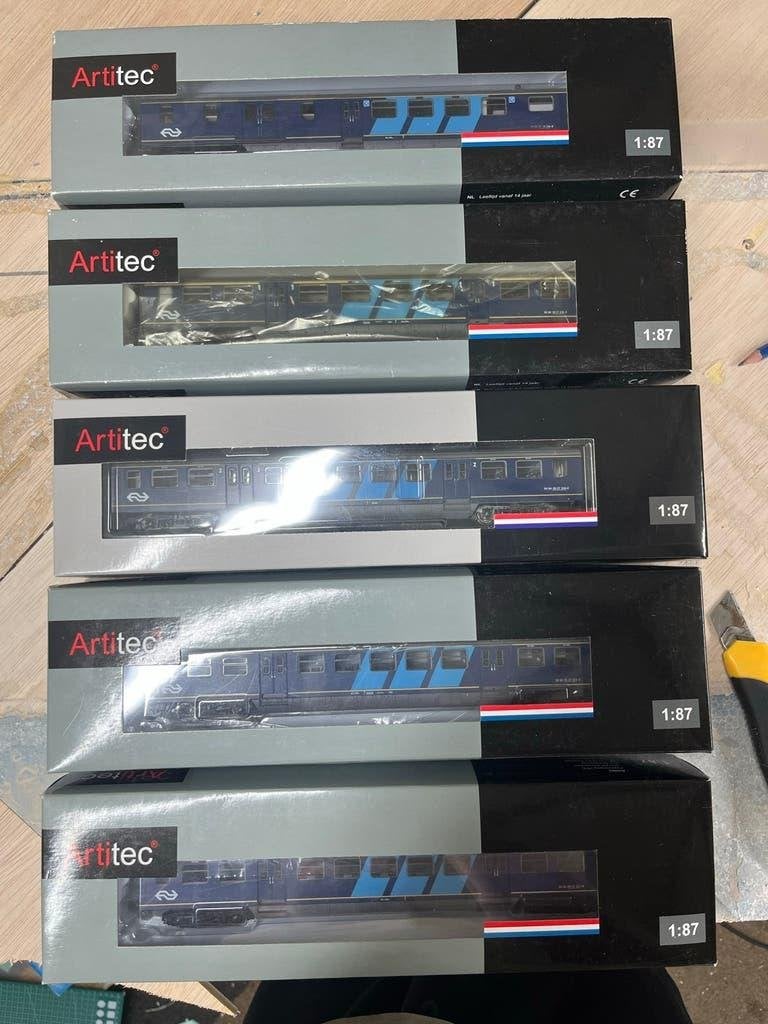 Artitec Plan E Reclamebanen NS stam 5 rijtuigen, Overige merken, Gelijkstroom, Wagon, Ophalen of Verzenden
