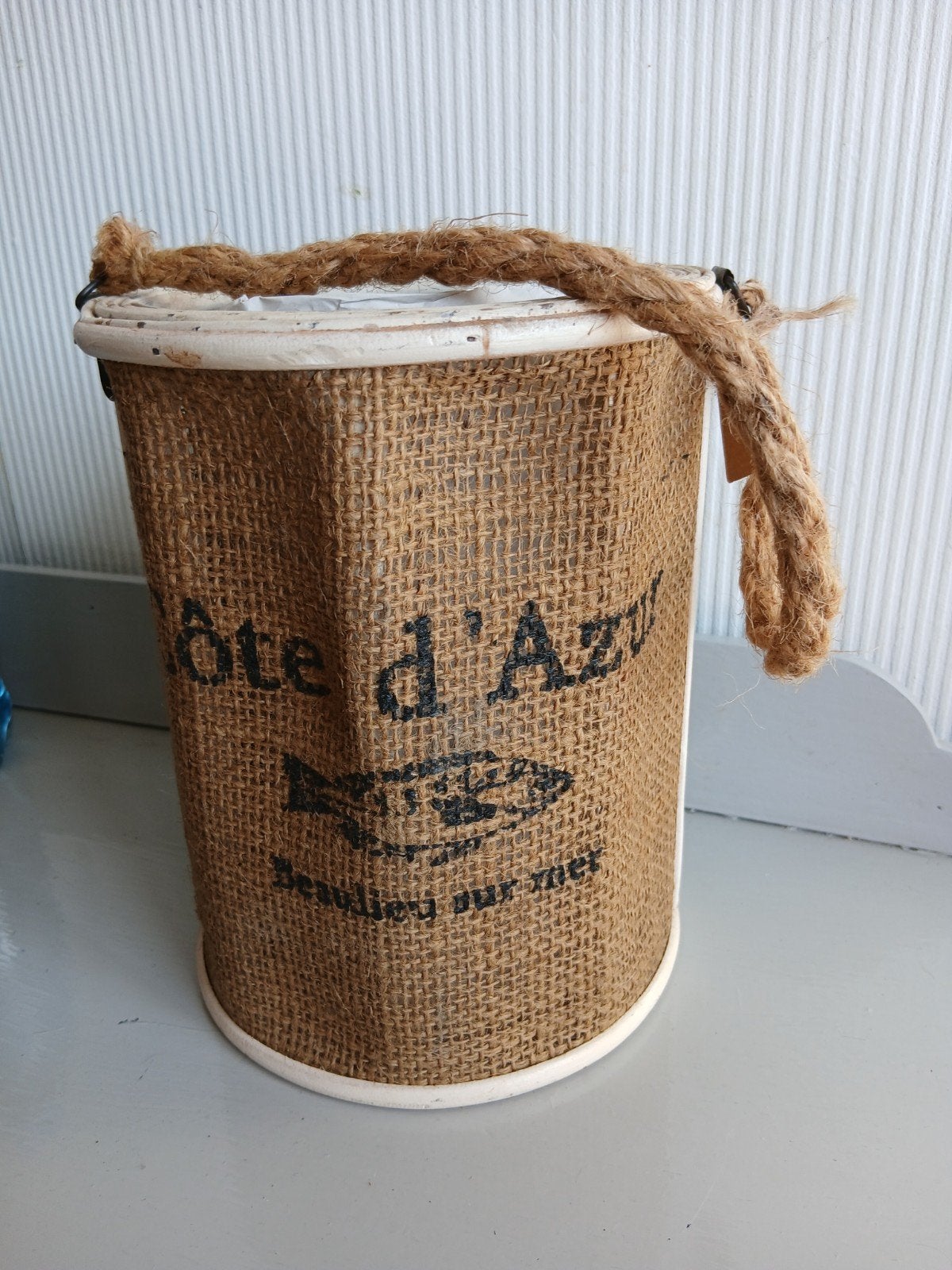 windlicht, jute Cote ' d Azur, Nieuw, Ophalen of Verzenden, 22 cm, Crème