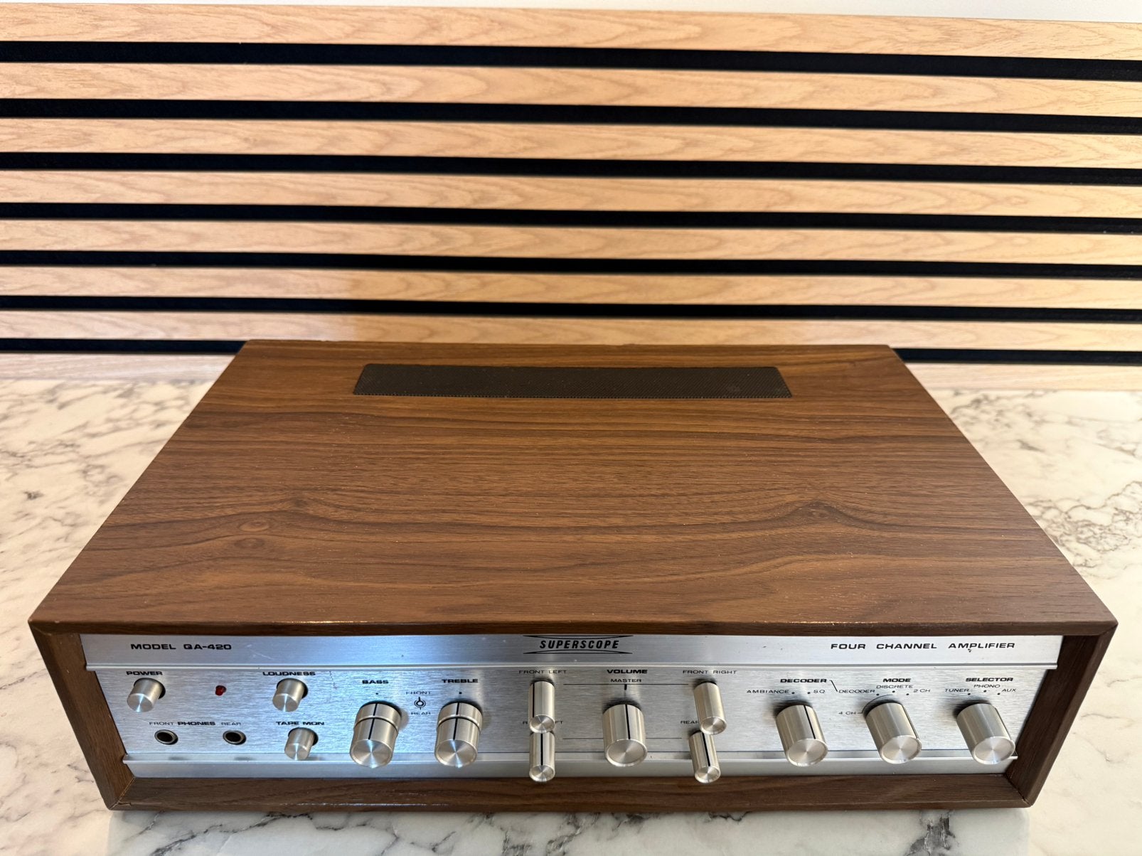 Superscope QA-420, zeer mooi, gereviseerd, garantie, Superscope, Contact@vintageaudiobreda.nl, Refurbished, Bosschendijk 193b, Oudenbosch