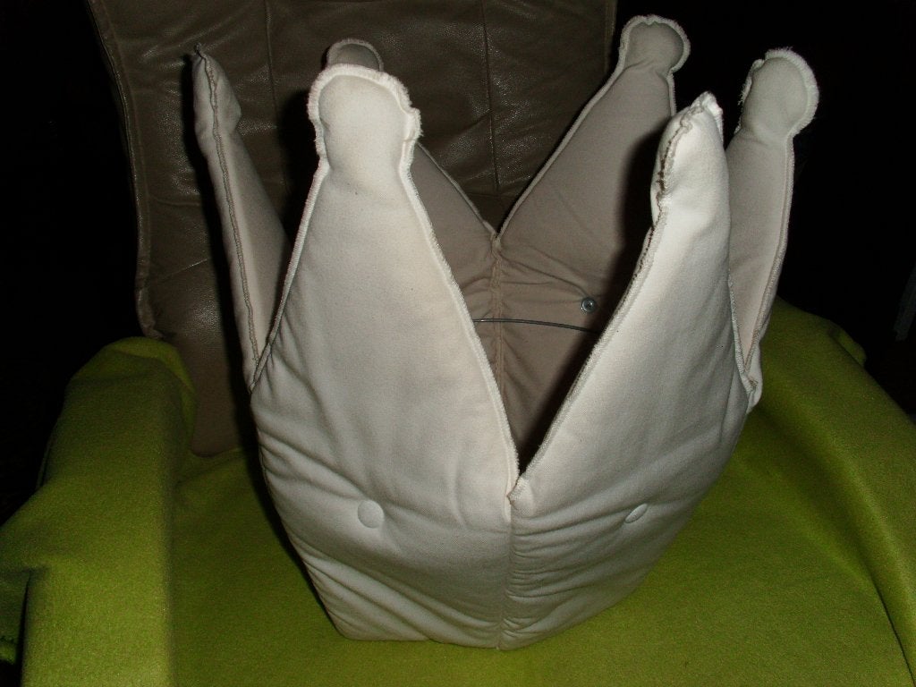 Kroonlampekap van stof 45 cm hoog, Ophalen, Gebruikt, Rond