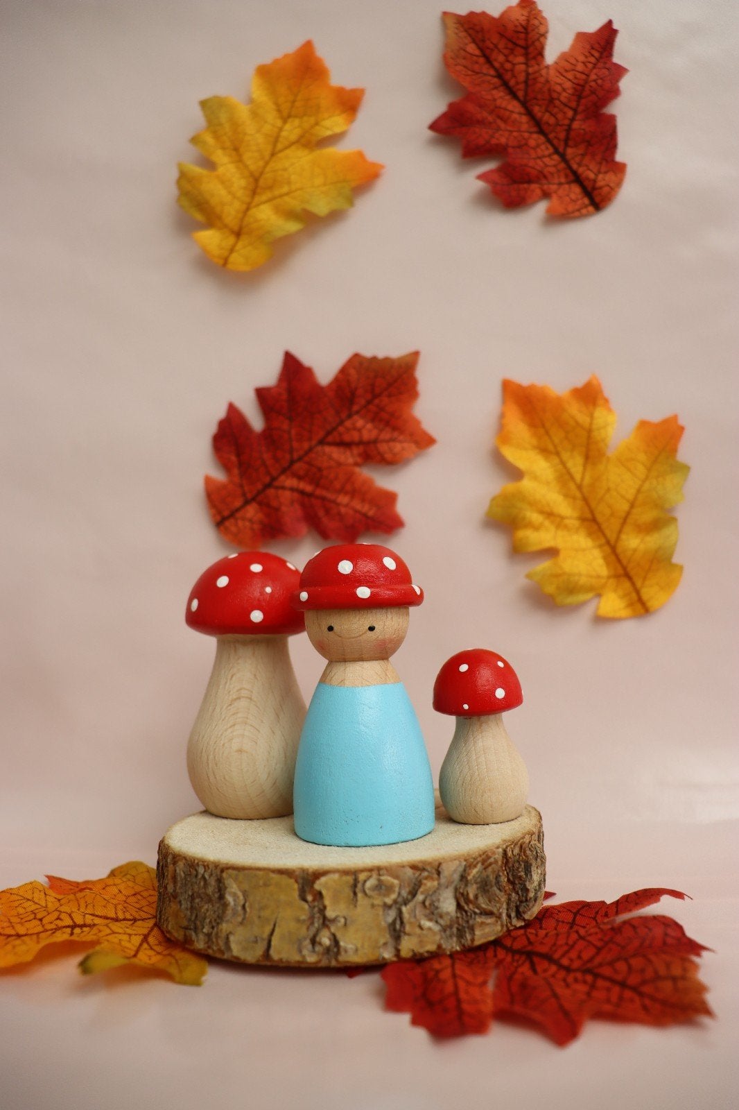Herfst peg dolls paddenstoel seizoenstafel, Ophalen of Verzenden, Nieuw