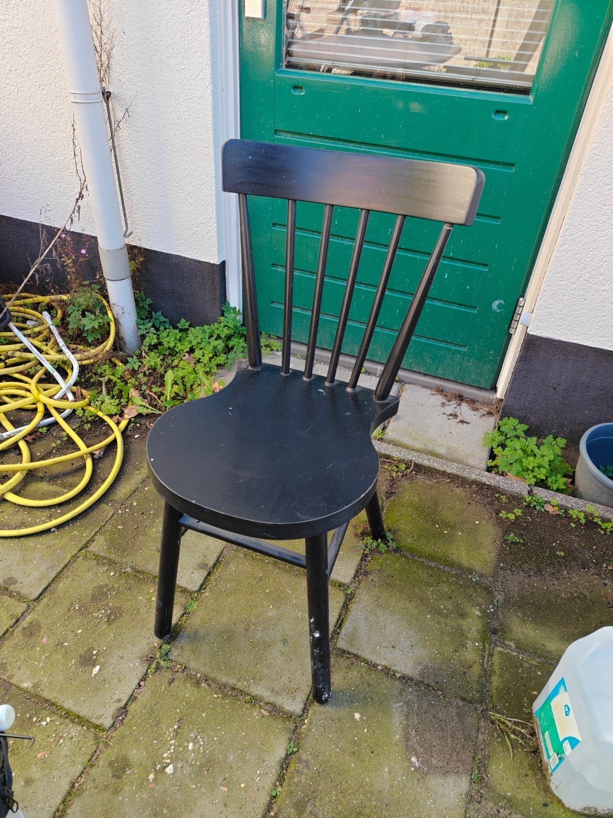 3 zwarte houten stoelen, Ophalen, Gebruikt, Zwart, Hout