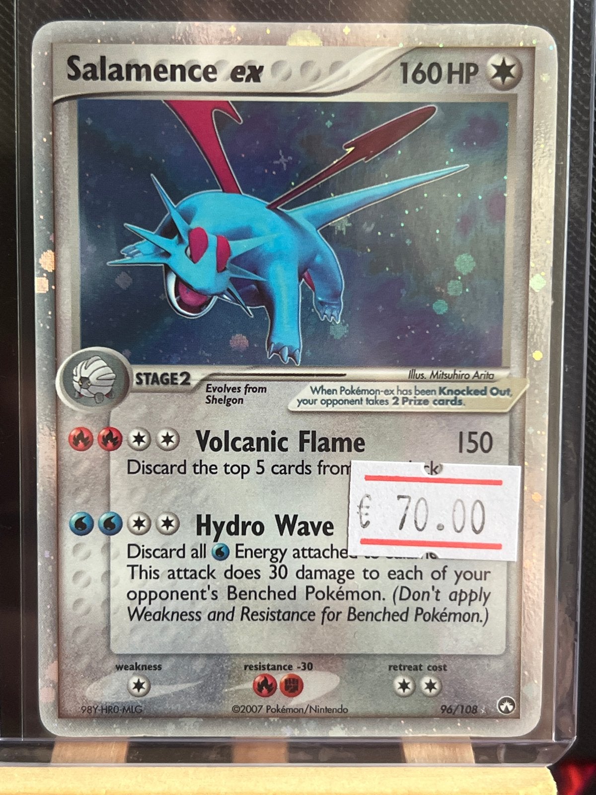 Salamence ex Pokémon kaart 96/108 EX Deoxys Foil, Ophalen of Verzenden, Zo goed als nieuw, Losse kaart, Foil