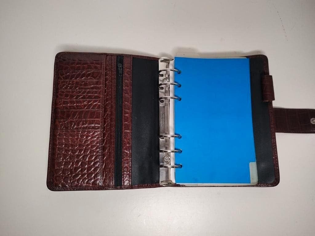 K632 lederen crocoprint agenda organizer papier 95x171 mm, Diversen, Onbekend, Ophalen of Verzenden, Zo goed als nieuw, Onbekend