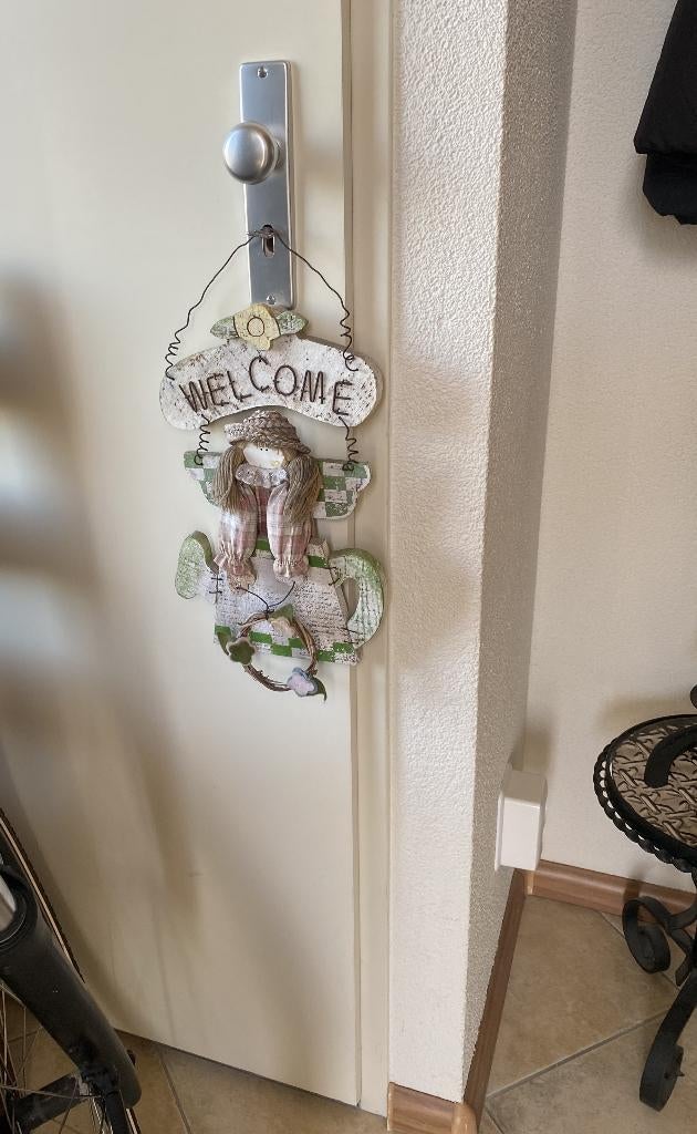 "WELCOME" origineel brocante vintage Amerikaans welkomstbord, Huis en Inrichting, Ophalen of Verzenden, Zo goed als nieuw