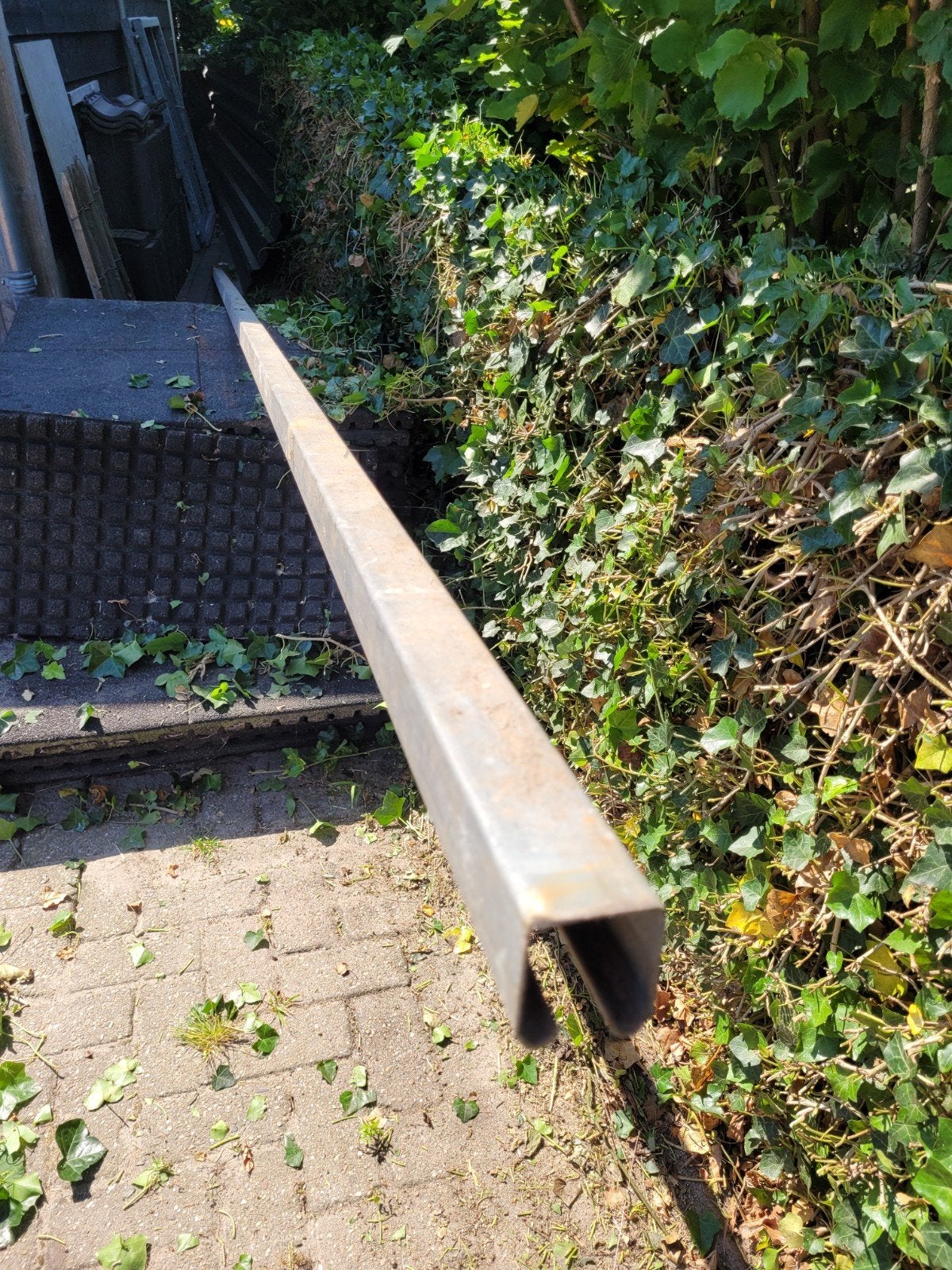 6,13m Schuifdeur rail / geleider verzinkt 45x50mm, Doe-het-zelf en Verbouw, Ophalen
