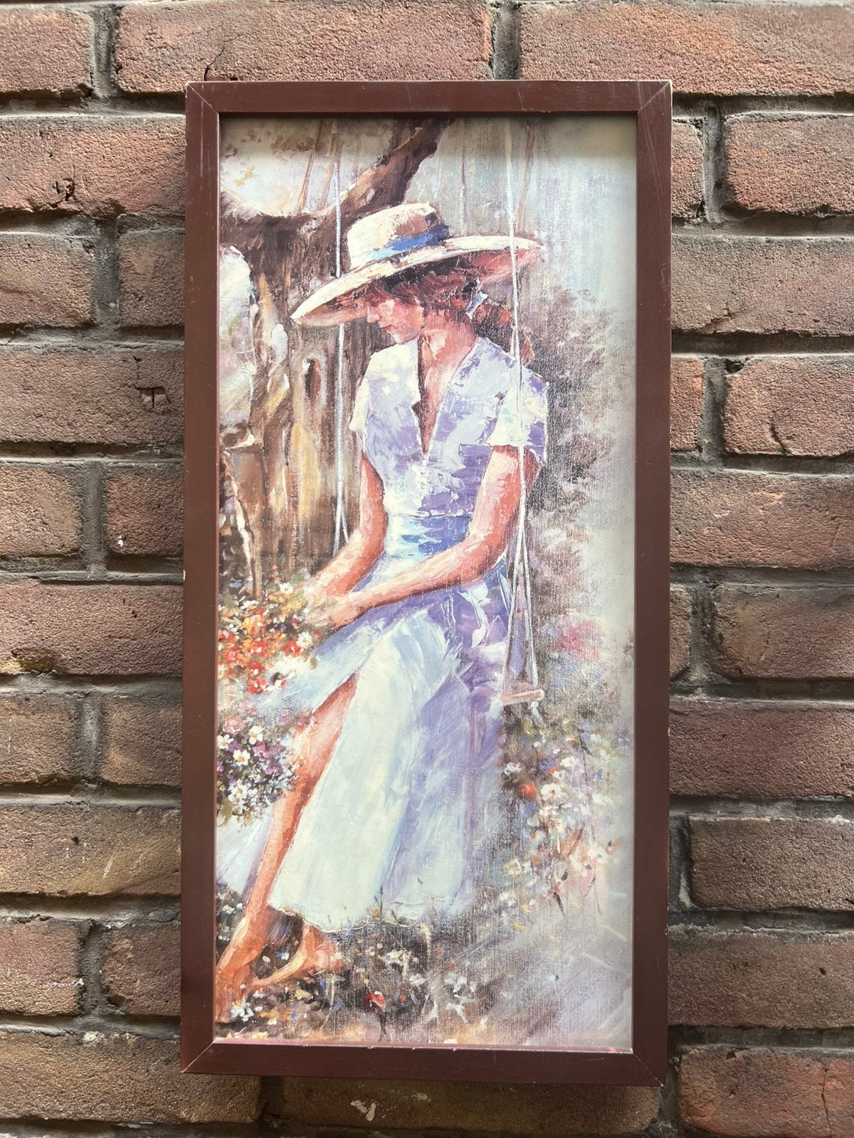 Schilderij 25x53cm oude baklijst, Ophalen, Zo goed als nieuw