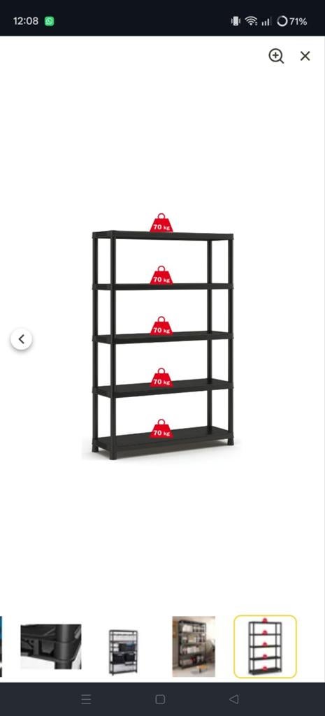 4x Sencys Stellingkast Zwart - 187x120x40cm - 70kg Draag, Ophalen of Verzenden