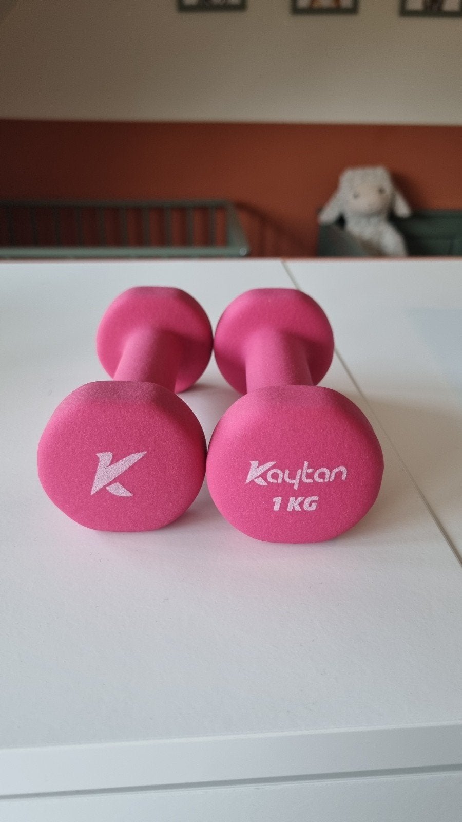 Dumbbells 1kg Roze Kaytan  - Gewichten, Sport en Fitness, Ophalen, Zo goed als nieuw, Armen, Dumbbell