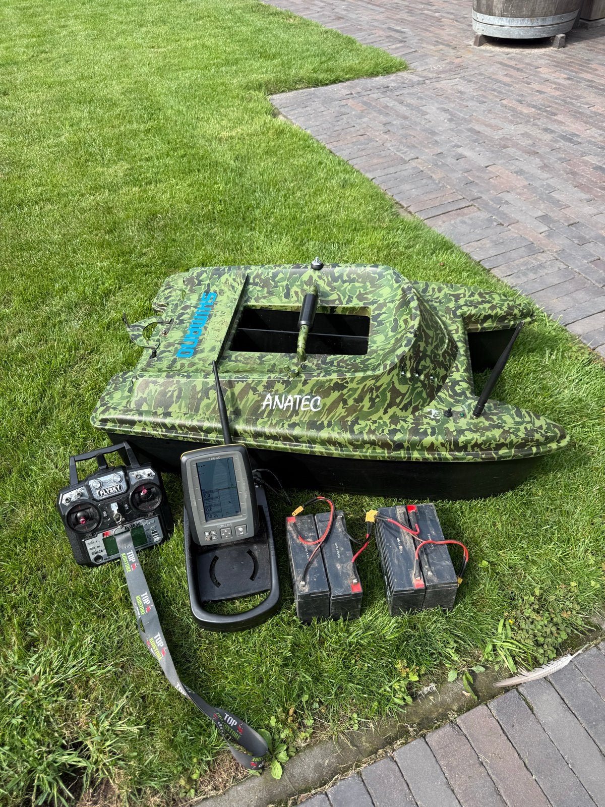 Anatec Catamaran voerboot + Toslon TF640 GPS/dieptemeter, Ophalen of Verzenden, Gebruikt, Overige typen