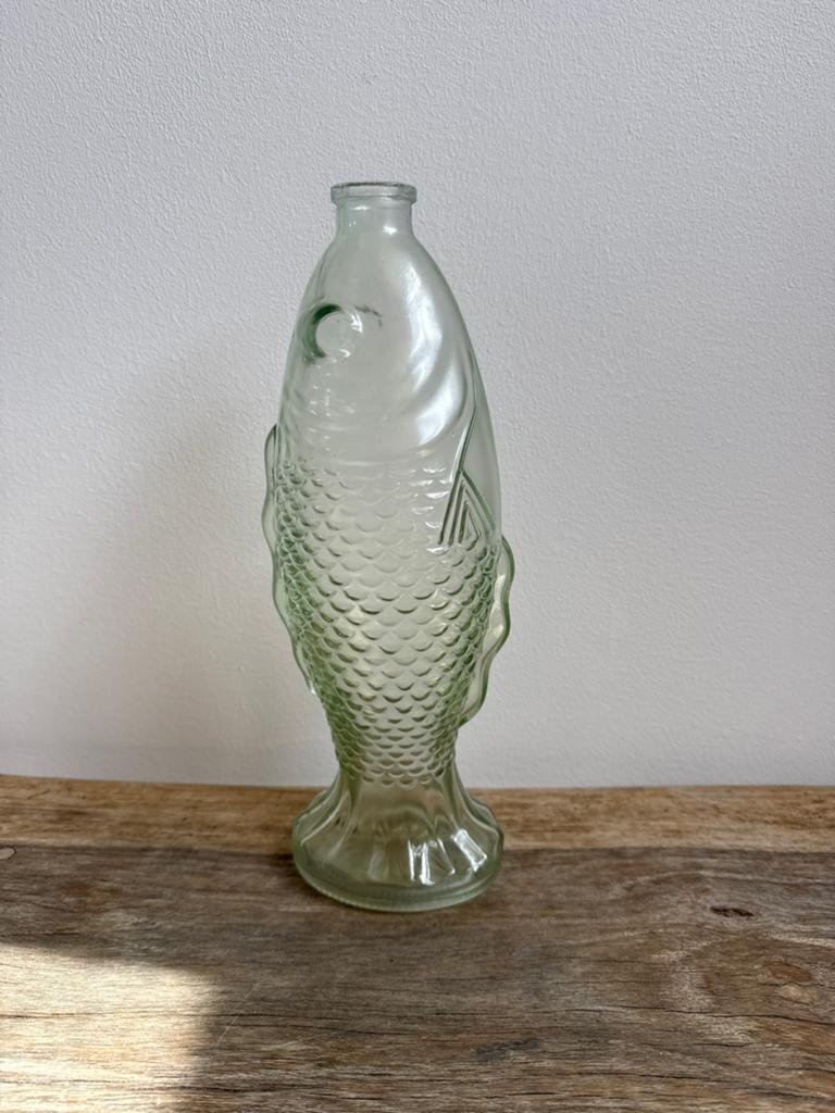 Decoratieve vaas in de vorm van een vis, Huis en Inrichting, Woonaccessoires | Vazen, Ophalen, Gebruikt, Overige kleuren, Glas