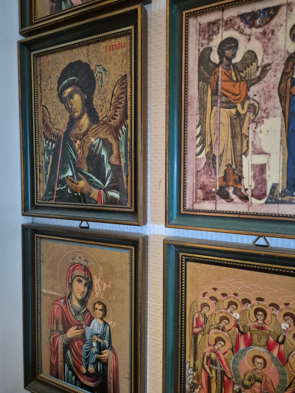Collectie  religieuze iconen, ingelijst, Paneel, Handgeschilderd, Portret of Personen, Ophalen of Verzenden