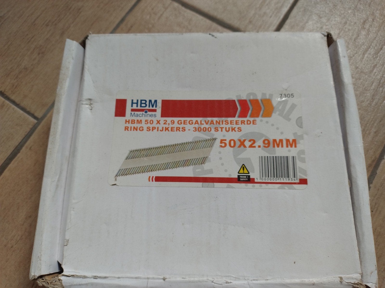 HBM gegalvaniseerde ringspijkers  90x3,1 en 50x2,9, Ophalen