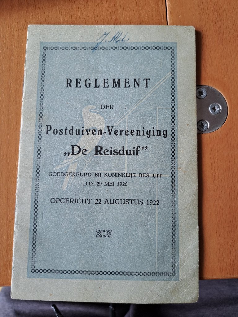 Postduiven 1926 Reglement der Postduiven vereeniging Leiden, Ophalen of Verzenden, Gelezen, Vogels