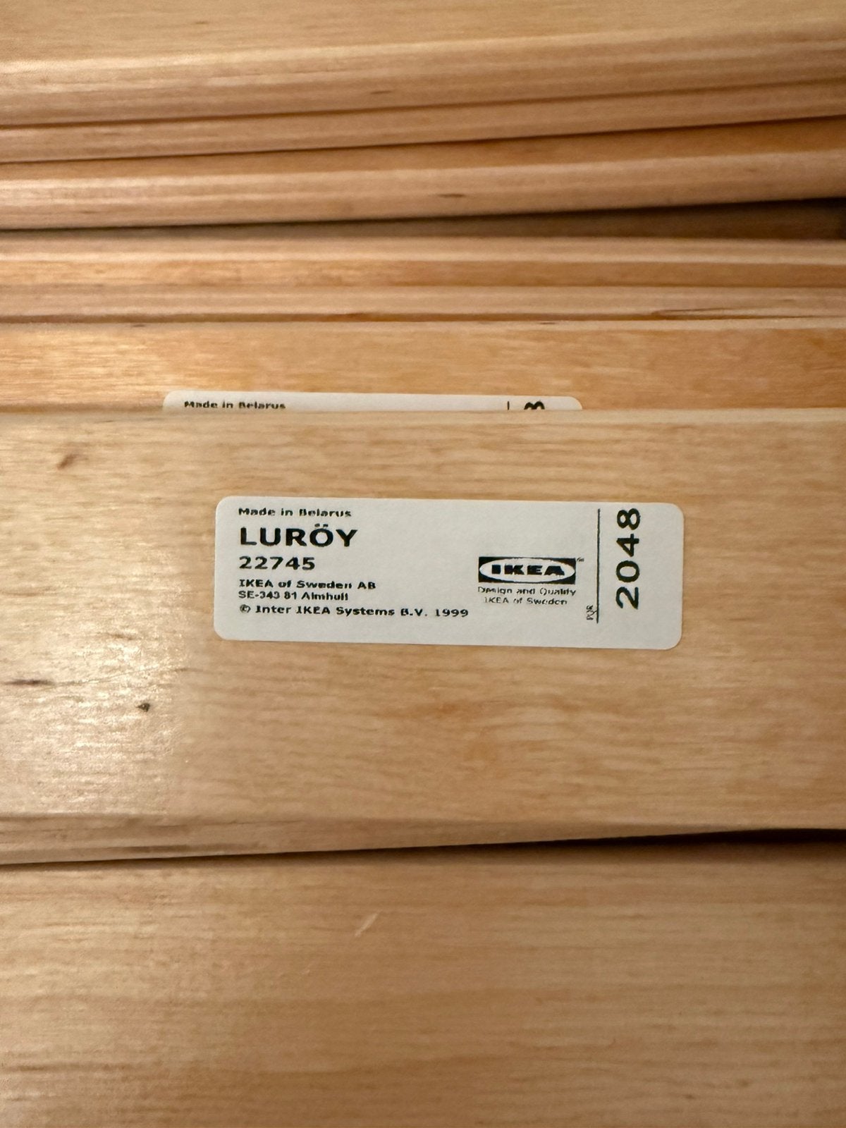 2 lattenbodems Ikea Luröy 80x200, Ophalen, Zo goed als nieuw, Eenpersoons, 80 cm