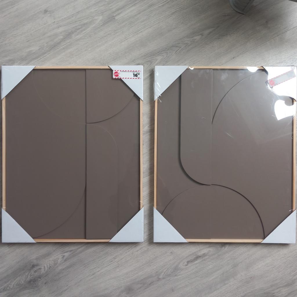 Nieuwe 3D Schilderijen met Lijst - Bruin/Taupe, Ophalen