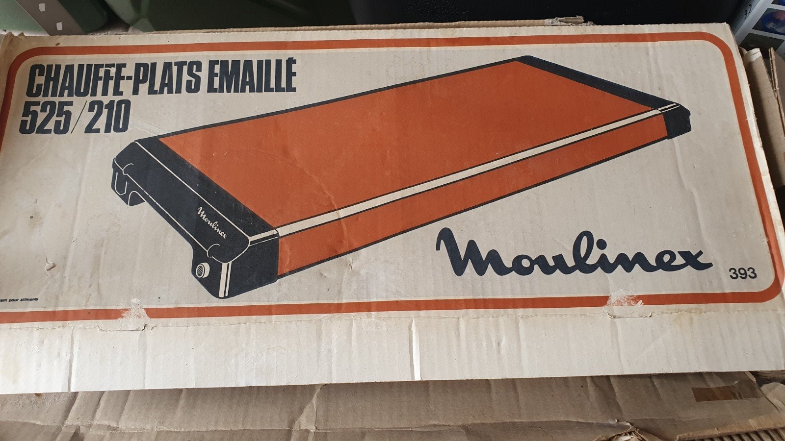 Moulinex Warmhoudplaat 525/210 - Bruin met patroon, in doos, Ophalen, Zo goed als nieuw