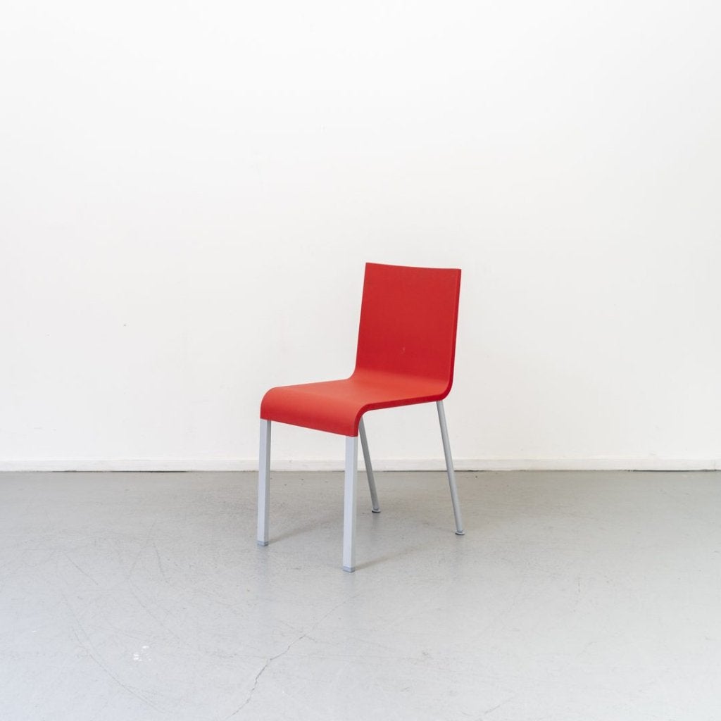 Vitra .03 Stoel Rood Kunststof (Niet stapelbaar) - Gepoederc, Huis en Inrichting, Stoelen, Niet ingevuld, Zo goed als nieuw, Niet ingevuld