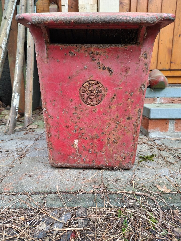 PTT Brievenbus de kleine koo, Tuin en Terras, Brievenbussen, Ophalen, Gebruikt, IJzer, Staande brievenbus
