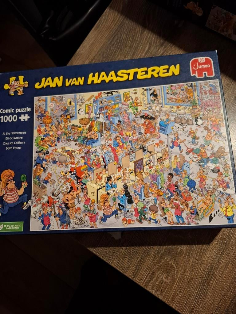 Jan van Haasteren Bij de Kapper - 1000 stukjes puzzel, Ophalen of Verzenden, 500 t/m 1500 stukjes, Zo goed als nieuw, Legpuzzel