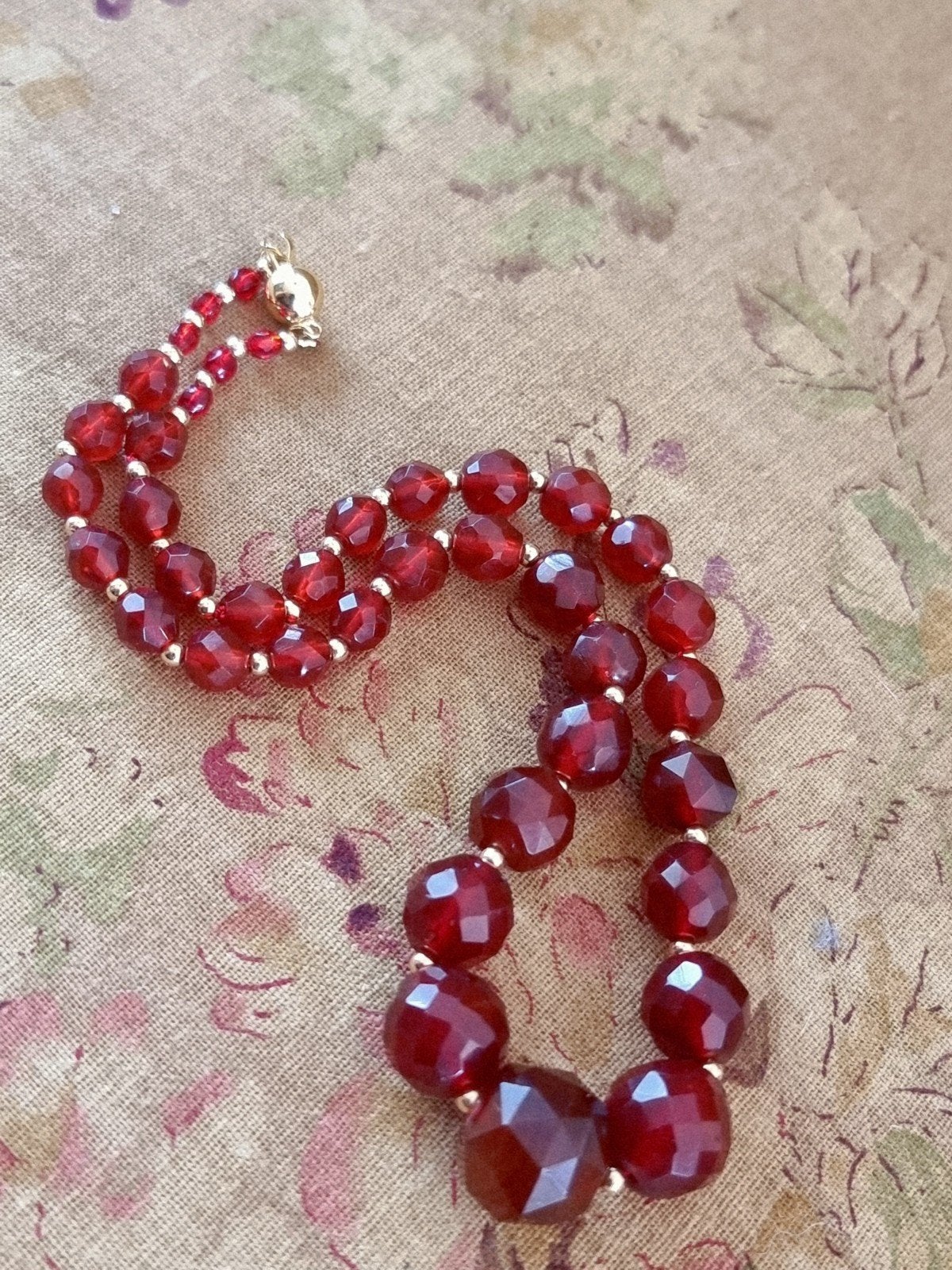 Collier carneool, Sieraden, Tassen en Uiterlijk, Kettingen, Verzenden, Zo goed als nieuw, Steen of Mineraal