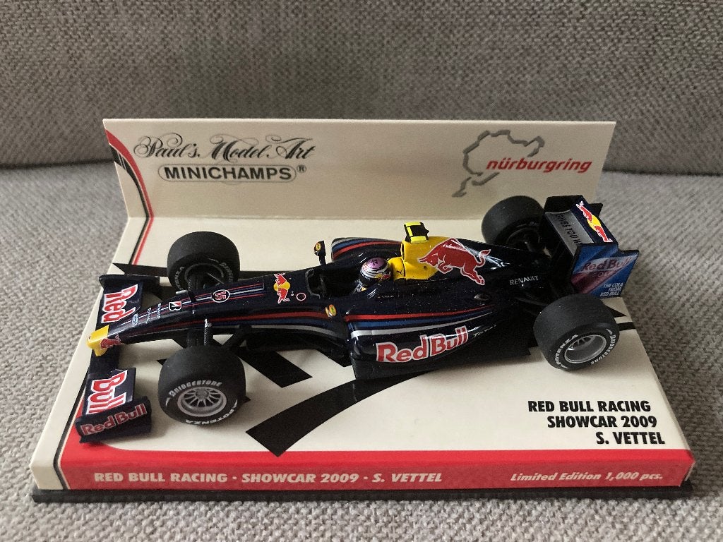 ✅  Sebastian Vettel 1:43 Showcar 2009 Red Bull Racing RB5 F1, Ophalen of Verzenden, Nieuw, Formule 1