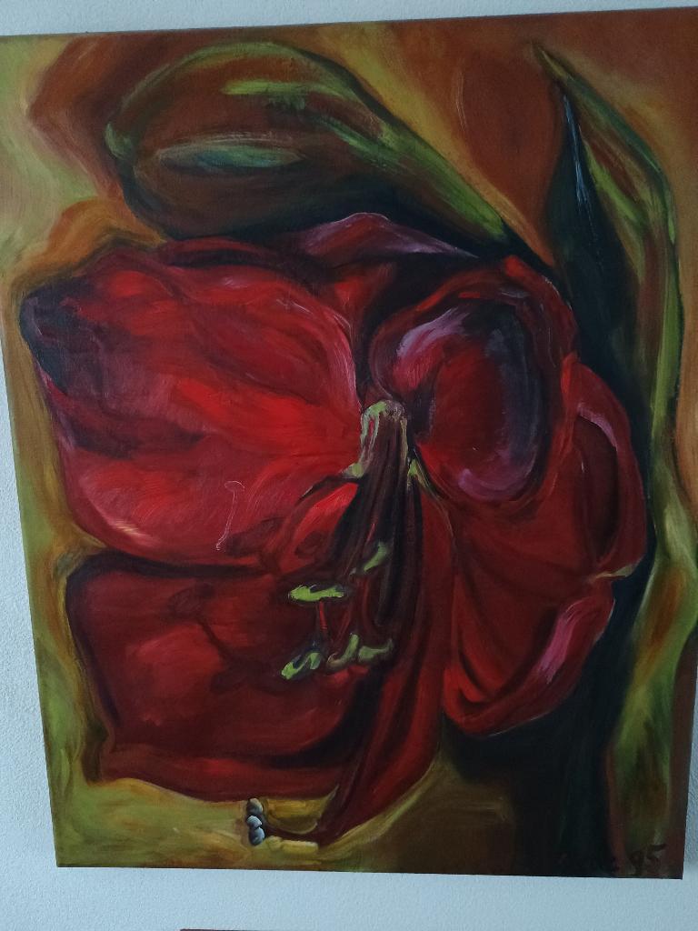 Schilderij orchidee, Antiek en Kunst, Kunst | Schilderijen | Klassiek, Ophalen