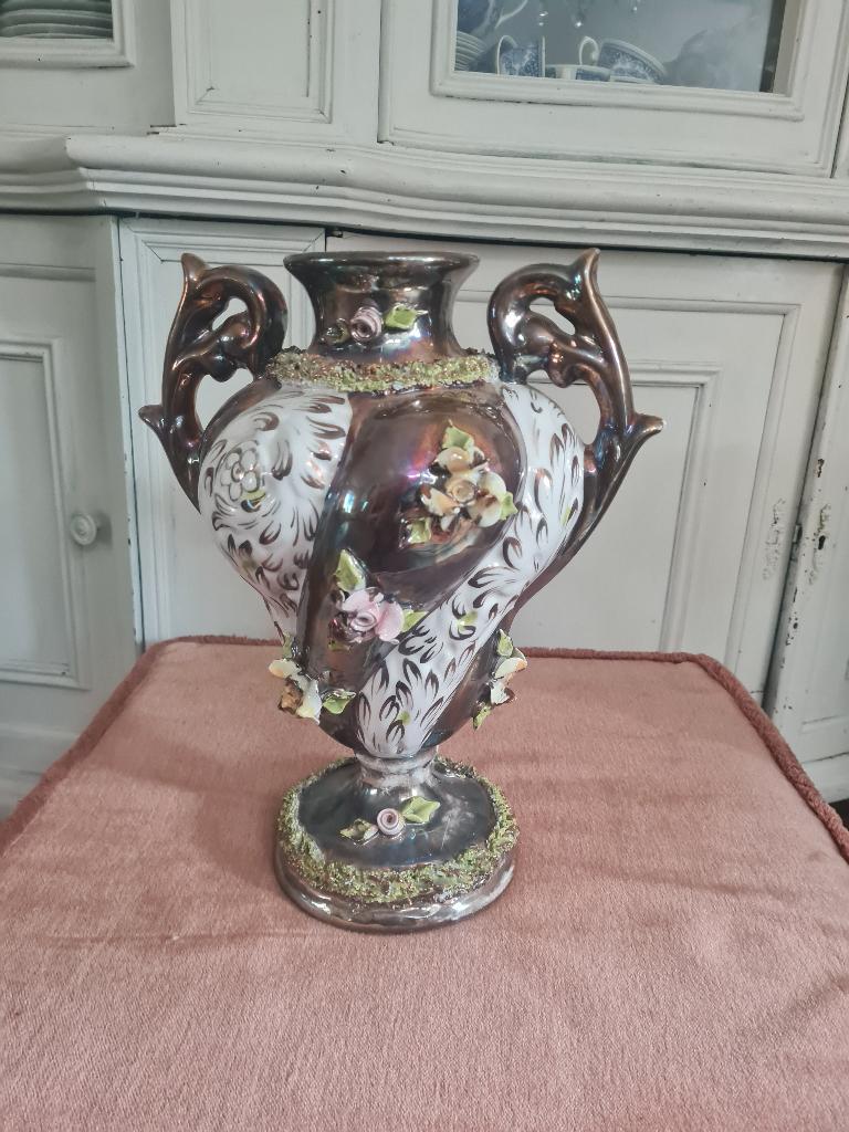 Vintage Italiaanse vaas capodimonte, Ophalen of Verzenden