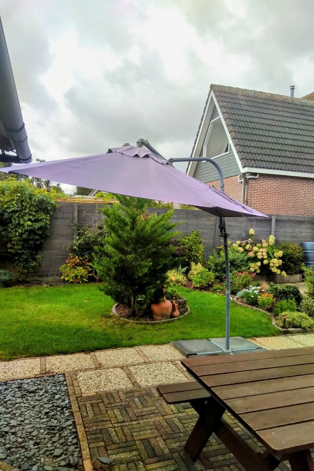 Parasol op een standaard, Tuin en Terras, Parasols, Ophalen, Verstelbaar, Gebruikt, 2 tot 3 meter